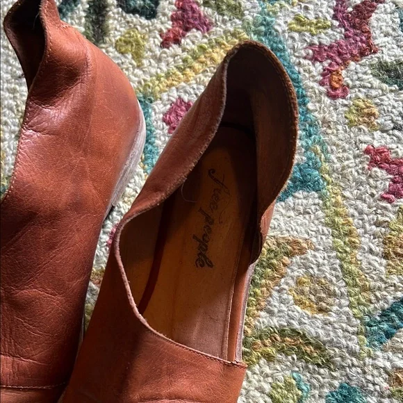 Free People Royale D’orsay Flat Brown Leather Slip-On Shoes - Picture 5 of 8
